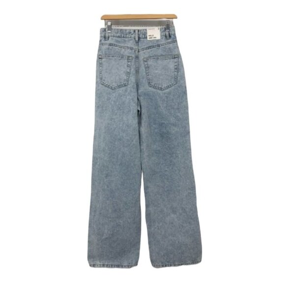 Refuge Denim wide leg high rise distressed  light wash Jeans NWT size 3 - Picture 4 of 16